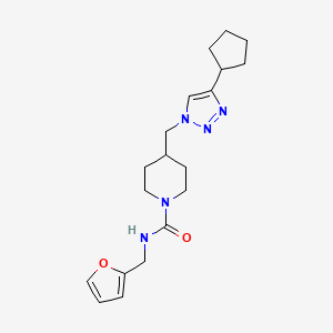 molecular formula C19H27N5O2 B3933290 4-[(4-cyclopentyl-1H-1,2,3-triazol-1-yl)methyl]-N-(2-furylmethyl)-1-piperidinecarboxamide 