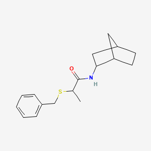 molecular formula C17H23NOS B3933298 2-(benzylthio)-N-bicyclo[2.2.1]hept-2-ylpropanamide 
