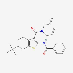 molecular formula C26H32N2O2S B3933300 N,N-diallyl-2-(benzoylamino)-6-tert-butyl-4,5,6,7-tetrahydro-1-benzothiophene-3-carboxamide 