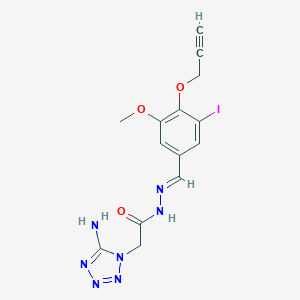molecular formula C14H14IN7O3 B393331 2-(5-amino-1H-tetraazol-1-yl)-N'-[3-iodo-5-methoxy-4-(2-propynyloxy)benzylidene]acetohydrazide 