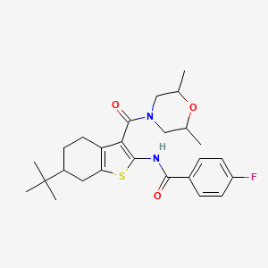 molecular formula C26H33FN2O3S B3933321 N-{6-tert-butyl-3-[(2,6-dimethyl-4-morpholinyl)carbonyl]-4,5,6,7-tetrahydro-1-benzothien-2-yl}-4-fluorobenzamide 