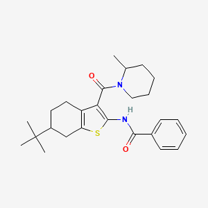 molecular formula C26H34N2O2S B3933342 N-{6-tert-butyl-3-[(2-methyl-1-piperidinyl)carbonyl]-4,5,6,7-tetrahydro-1-benzothien-2-yl}benzamide 