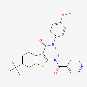 molecular formula C26H29N3O3S B3933365 N-(6-tert-butyl-3-{[(4-methoxyphenyl)amino]carbonyl}-4,5,6,7-tetrahydro-1-benzothien-2-yl)isonicotinamide 