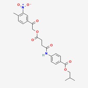 molecular formula C24H26N2O8 B3933381 isobutyl 4-({4-[2-(4-methyl-3-nitrophenyl)-2-oxoethoxy]-4-oxobutanoyl}amino)benzoate 