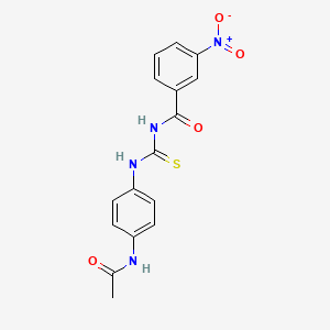 molecular formula C16H14N4O4S B3933391 N-({[4-(acetylamino)phenyl]amino}carbonothioyl)-3-nitrobenzamide 