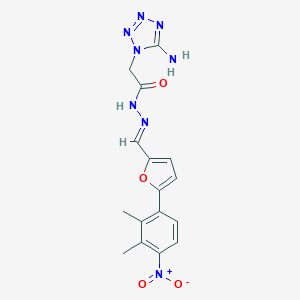molecular formula C16H16N8O4 B393340 2-(5-amino-1H-tetraazol-1-yl)-N'-[(5-{4-nitro-2,3-dimethylphenyl}-2-furyl)methylene]acetohydrazide 