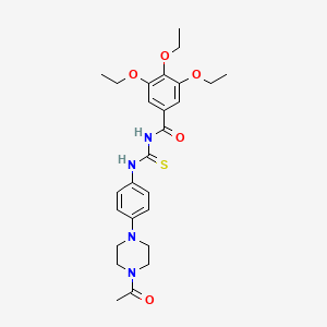 molecular formula C26H34N4O5S B3933407 N-({[4-(4-acetyl-1-piperazinyl)phenyl]amino}carbonothioyl)-3,4,5-triethoxybenzamide 