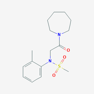 molecular formula C16H24N2O3S B3933415 N-[2-(1-azepanyl)-2-oxoethyl]-N-(2-methylphenyl)methanesulfonamide 