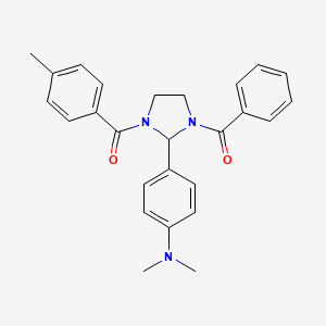 molecular formula C26H27N3O2 B3933422 4-[1-benzoyl-3-(4-methylbenzoyl)-2-imidazolidinyl]-N,N-dimethylaniline 