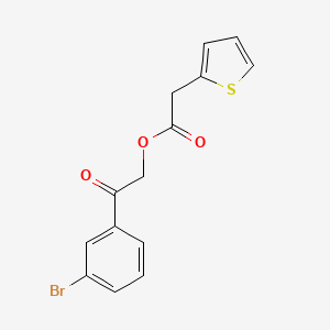 molecular formula C14H11BrO3S B3933425 2-(3-bromophenyl)-2-oxoethyl 2-thienylacetate 