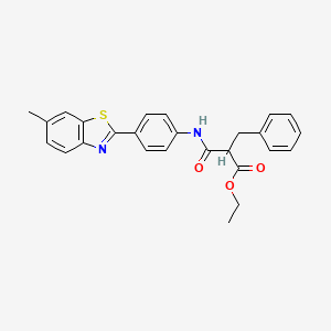molecular formula C26H24N2O3S B3933432 ethyl 2-benzyl-3-{[4-(6-methyl-1,3-benzothiazol-2-yl)phenyl]amino}-3-oxopropanoate 