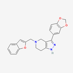 molecular formula C22H19N3O3 B3933439 3-(1,3-benzodioxol-5-yl)-5-(1-benzofuran-2-ylmethyl)-4,5,6,7-tetrahydro-1H-pyrazolo[4,3-c]pyridine 