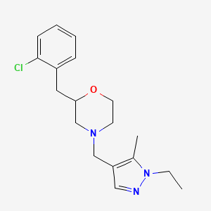 molecular formula C18H24ClN3O B3933442 2-(2-chlorobenzyl)-4-[(1-ethyl-5-methyl-1H-pyrazol-4-yl)methyl]morpholine 