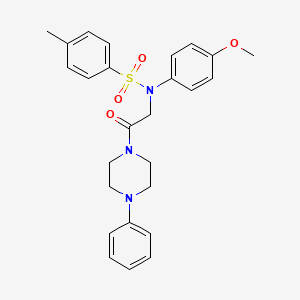 molecular formula C26H29N3O4S B3933477 N-(4-methoxyphenyl)-4-methyl-N-[2-oxo-2-(4-phenyl-1-piperazinyl)ethyl]benzenesulfonamide 