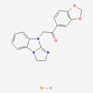 molecular formula C18H16BrN3O3 B3933486 1-(1,3-benzodioxol-5-yl)-2-(2,3-dihydro-9H-imidazo[1,2-a]benzimidazol-9-yl)ethanone hydrobromide 