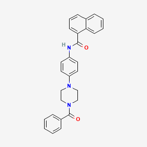 molecular formula C28H25N3O2 B3933503 N-[4-(4-benzoyl-1-piperazinyl)phenyl]-1-naphthamide 