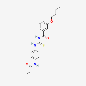 molecular formula C22H27N3O3S B3933526 3-butoxy-N-({[4-(butyrylamino)phenyl]amino}carbonothioyl)benzamide 