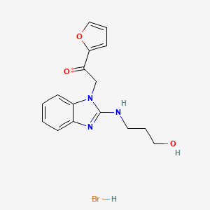 molecular formula C16H18BrN3O3 B3933533 1-(2-furyl)-2-{2-[(3-hydroxypropyl)amino]-1H-benzimidazol-1-yl}ethanone hydrobromide 