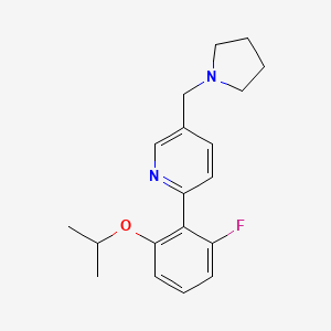 molecular formula C19H23FN2O B3933537 2-(2-fluoro-6-isopropoxyphenyl)-5-(pyrrolidin-1-ylmethyl)pyridine 