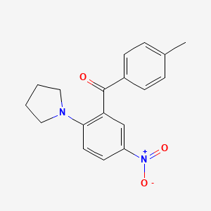 molecular formula C18H18N2O3 B3933540 (4-methylphenyl)[5-nitro-2-(1-pyrrolidinyl)phenyl]methanone 