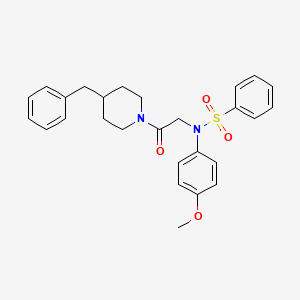 molecular formula C27H30N2O4S B3933569 N-[2-(4-benzyl-1-piperidinyl)-2-oxoethyl]-N-(4-methoxyphenyl)benzenesulfonamide 