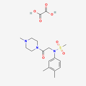 molecular formula C18H27N3O7S B3933574 N-(3,4-dimethylphenyl)-N-[2-(4-methyl-1-piperazinyl)-2-oxoethyl]methanesulfonamide oxalate 
