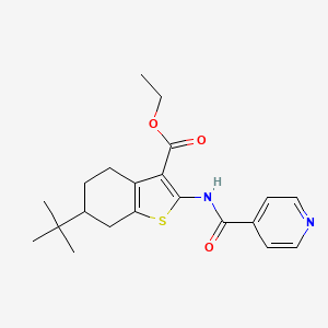 molecular formula C21H26N2O3S B3933586 ethyl 6-tert-butyl-2-(isonicotinoylamino)-4,5,6,7-tetrahydro-1-benzothiophene-3-carboxylate 