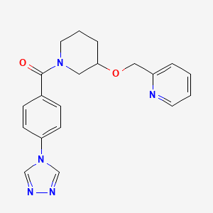 molecular formula C20H21N5O2 B3933589 2-[({1-[4-(4H-1,2,4-triazol-4-yl)benzoyl]piperidin-3-yl}oxy)methyl]pyridine 