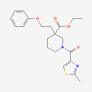 molecular formula C21H26N2O4S B3933595 ethyl 1-[(2-methyl-1,3-thiazol-4-yl)carbonyl]-3-(2-phenoxyethyl)-3-piperidinecarboxylate 