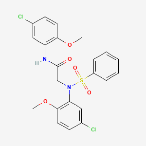 molecular formula C22H20Cl2N2O5S B3933597 N~1~,N~2~-bis(5-chloro-2-methoxyphenyl)-N~2~-(phenylsulfonyl)glycinamide 