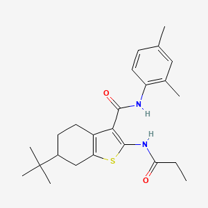 molecular formula C24H32N2O2S B3933601 6-tert-butyl-N-(2,4-dimethylphenyl)-2-(propionylamino)-4,5,6,7-tetrahydro-1-benzothiophene-3-carboxamide 