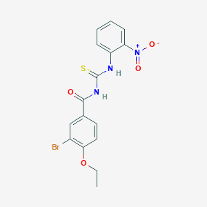 molecular formula C16H14BrN3O4S B3933608 3-bromo-4-ethoxy-N-{[(2-nitrophenyl)amino]carbonothioyl}benzamide 