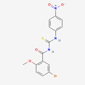 molecular formula C15H12BrN3O4S B3933622 5-bromo-2-methoxy-N-{[(4-nitrophenyl)amino]carbonothioyl}benzamide 