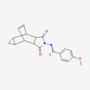 molecular formula C19H18N2O3 B3933625 4-[(4-methoxybenzylidene)amino]-4-azatetracyclo[5.3.2.0~2,6~.0~8,10~]dodec-11-ene-3,5-dione 