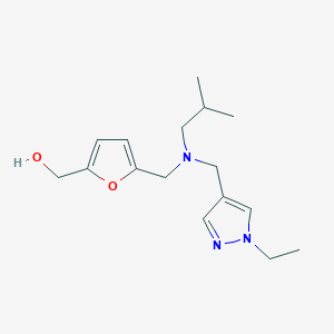 molecular formula C16H25N3O2 B3933626 (5-{[[(1-ethyl-1H-pyrazol-4-yl)methyl](isobutyl)amino]methyl}-2-furyl)methanol 