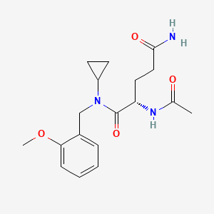 molecular formula C18H25N3O4 B3933642 (2S)-2-(acetylamino)-N~1~-cyclopropyl-N~1~-(2-methoxybenzyl)pentanediamide 