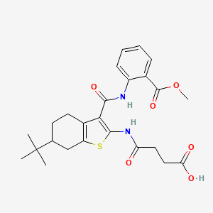 molecular formula C25H30N2O6S B3933653 4-{[6-tert-butyl-3-({[2-(methoxycarbonyl)phenyl]amino}carbonyl)-4,5,6,7-tetrahydro-1-benzothien-2-yl]amino}-4-oxobutanoic acid 