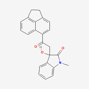 molecular formula C23H19NO3 B3933654 3-[2-(1,2-dihydro-5-acenaphthylenyl)-2-oxoethyl]-3-hydroxy-1-methyl-1,3-dihydro-2H-indol-2-one 