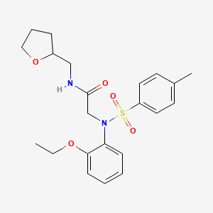 molecular formula C22H28N2O5S B3933676 N~2~-(2-ethoxyphenyl)-N~2~-[(4-methylphenyl)sulfonyl]-N~1~-(tetrahydro-2-furanylmethyl)glycinamide 