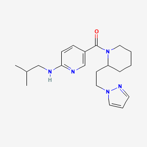molecular formula C20H29N5O B3933681 N-isobutyl-5-({2-[2-(1H-pyrazol-1-yl)ethyl]-1-piperidinyl}carbonyl)-2-pyridinamine 