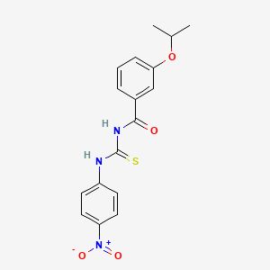 molecular formula C17H17N3O4S B3933698 3-isopropoxy-N-{[(4-nitrophenyl)amino]carbonothioyl}benzamide 