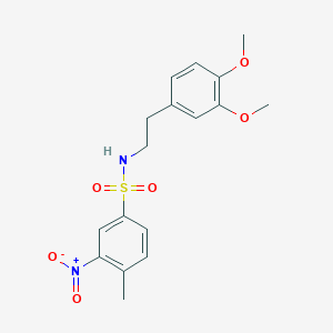 molecular formula C17H20N2O6S B3933714 N-[2-(3,4-dimethoxyphenyl)ethyl]-4-methyl-3-nitrobenzenesulfonamide 