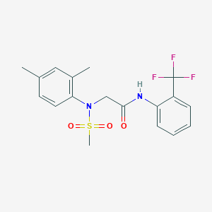 molecular formula C18H19F3N2O3S B3933731 N~2~-(2,4-dimethylphenyl)-N~2~-(methylsulfonyl)-N~1~-[2-(trifluoromethyl)phenyl]glycinamide 