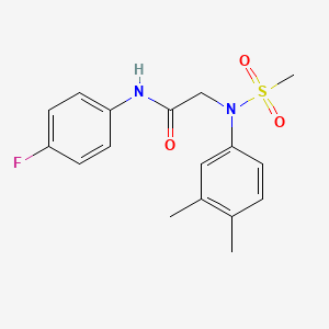 molecular formula C17H19FN2O3S B3933735 N~2~-(3,4-dimethylphenyl)-N~1~-(4-fluorophenyl)-N~2~-(methylsulfonyl)glycinamide 