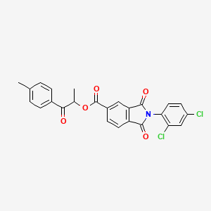 molecular formula C25H17Cl2NO5 B3933741 1-methyl-2-(4-methylphenyl)-2-oxoethyl 2-(2,4-dichlorophenyl)-1,3-dioxo-5-isoindolinecarboxylate 