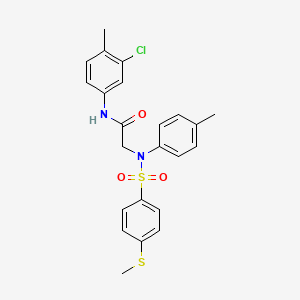 molecular formula C23H23ClN2O3S2 B3933747 N~1~-(3-chloro-4-methylphenyl)-N~2~-(4-methylphenyl)-N~2~-{[4-(methylthio)phenyl]sulfonyl}glycinamide 