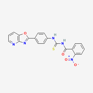 molecular formula C20H13N5O4S B3933756 2-nitro-N-{[(4-[1,3]oxazolo[4,5-b]pyridin-2-ylphenyl)amino]carbonothioyl}benzamide 