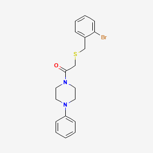 molecular formula C19H21BrN2OS B3933766 1-{[(2-bromobenzyl)thio]acetyl}-4-phenylpiperazine 