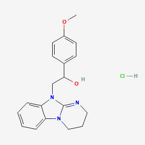 molecular formula C19H22ClN3O2 B3933773 2-(3,4-dihydropyrimido[1,2-a]benzimidazol-10(2H)-yl)-1-(4-methoxyphenyl)ethanol hydrochloride 