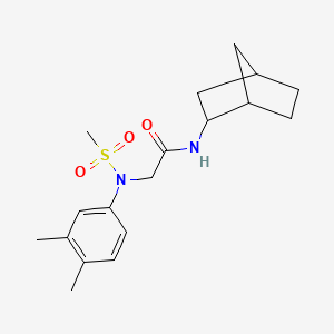 molecular formula C18H26N2O3S B3933824 N~1~-bicyclo[2.2.1]hept-2-yl-N~2~-(3,4-dimethylphenyl)-N~2~-(methylsulfonyl)glycinamide 